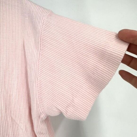 Y2K B. Moss Ribbed Henley Lettuce Trim Crop Shirt Pink & Blue Medium Baby Tee - Picture 12 of 16